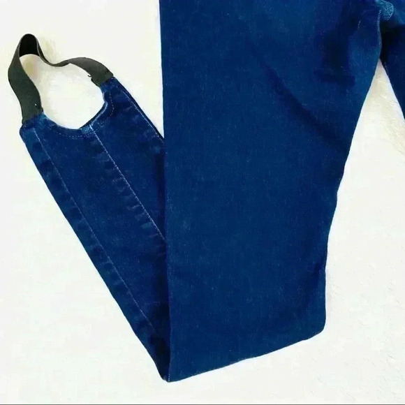 RARE ANA Pinstripe Stirrup “90’s Style” High Rise Skinny Denim Pants Size 4 - Picture 7 of 12